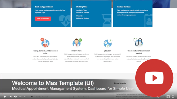 Medical Appointment Management System (UI),Dashboard for Simple User | Mas - 2